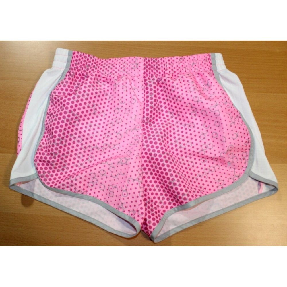 Womens Danskin Now Running Shorts Built In Underwear Small 4-6 Pink Polka Dot